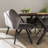 Eetkamerbank raster / Antraciet velours