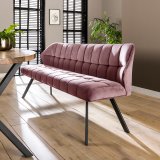 Eetkamerbank raster / Roze velours