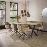 Eetkamerbank 180 pull / Champagne velours