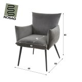 Eetkamerfauteuil lobby / Antraciet velours