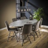Eetkamertafel ovaal 200 / 3D betonlook grijs