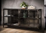 Dressoir Rift metal 4 deuren / Gun metal