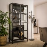 Vitrinekast Rift metal 2 deuren / Gun metal