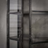 Vitrinekast Rift metal 2 deuren / Gun metal