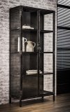 Vitrinekast Rift metal 2 deuren / Gun metal