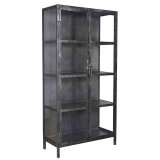 Vitrinekast Rift metal 2 deuren / Gun metal