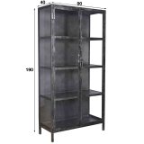 Vitrinekast Rift metal 2 deuren / Gun metal
