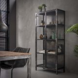 Vitrinekast Rift metal 2 deuren / Gun metal