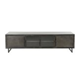 TV-meubel 180cm Rift metal / Gun metal