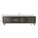 TV-meubel 180cm Rift metal / Gun metal