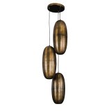 Hanglamp 3L cosmic getrapt / Brons antiek