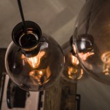 Hanglamp 3L nugget shaded / Oud zilver