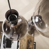 Hanglamp 3L nugget shaded / Oud zilver