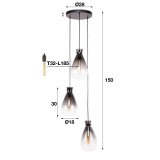 Hanglamp 3L nugget shaded / Oud zilver