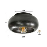 Plafondlamp sky Ø34 / Zwart nikkel
