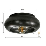 Plafondlamp sky Ø42 / Zwart nikkel