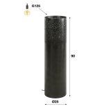 Vloerlamp Ø25 cilinder 90cm / Zwart nikkel