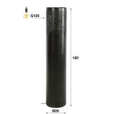 Vloerlamp Ø25 cilinder 120cm / Zwart nikkel
