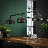 Hanglamp 3L halfronde kap-industrial tube / Zwart