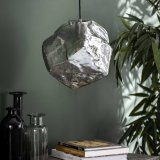 Hanglamp 1L rock chromed / Chromed glas