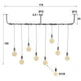 Hanglamp 8L wikkel / Oud zilver