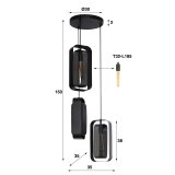 Hanglamp 3L mesh rotate / Artic zwart