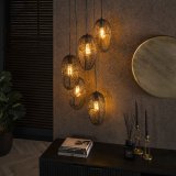 Hanglamp 5L open oog wire / Artic zwart