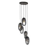 Hanglamp 5L open oog wire / Artic zwart