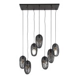 Hanglamp 4+3 open oog wire / Artic zwart