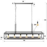 Hanglamp 6L decorate / Charcoal