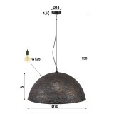 Hanglamp Ø70 punch / Zwart bruin