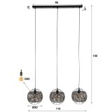 Hanglamp 3L Ø30 armor open / Zwart bruin