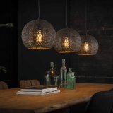 Hanglamp 3x Ø26 armor half rond / Zwart bruin