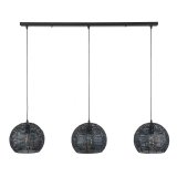 Hanglamp 3x Ø26 armor half rond / Zwart bruin