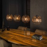 Hanglamp 4L Ø25 armor open / Zwart bruin