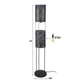 Vloerlamp 2L armor tube / Zwart bruin