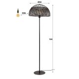 Vloerlamp Ø50 armor open / Zwart bruin