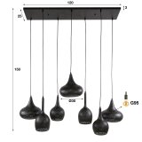 Hanglamp 4+3 zip / Artic zwart