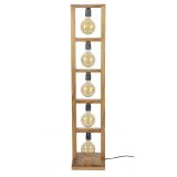 Vloerlamp 5L modulo houten frame / Massief acacia naturel