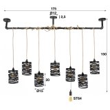 Hanglamp 7L twist wikkel XL / Slate grey