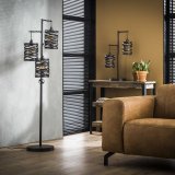 Vloerlamp 3L spindle / Slate grey