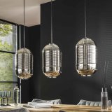 Hanglamp 3L tub chromed glass