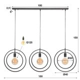 Hanglamp 3L Turn around / Charcoal