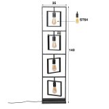 Vloerlamp 4L Turn square / Charcoal