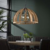 Hanglamp Ø60 gebogen houten spijlen / Massief mango naturel / Massief mango naturel
