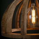 Hanglamp Ø60 gebogen houten spijlen / Massief mango naturel / Massief mango naturel