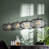 Hanglamp 4x Ø35 disk wire copper twist / Zwart nikkel