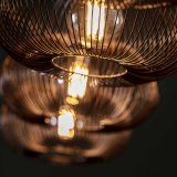 Hanglamp 4x Ø35 disk wire copper twist / Zwart nikkel