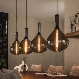 Hanglamp 4L drop smoke glass / Artic zwart
