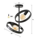Plafondlamp 2L hover / Charcoal